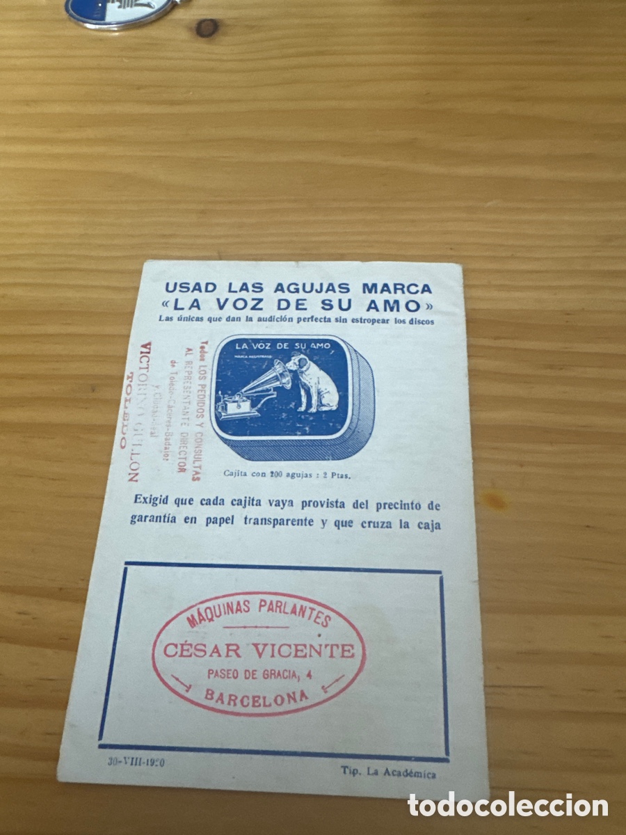 Carteles publicitarios: Cat&aacute;logo general de discos, junio de 1920 - Foto 4