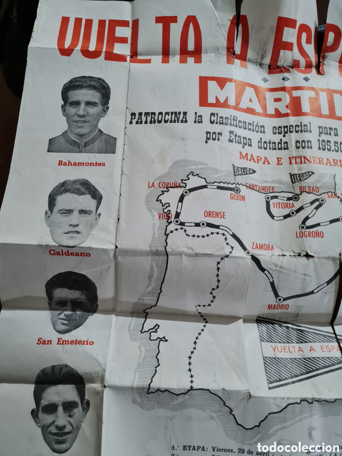 Carteles publicitarios: Vuelta ciclista a Espa&ntilde;a 1960 MARTINI - Foto 2