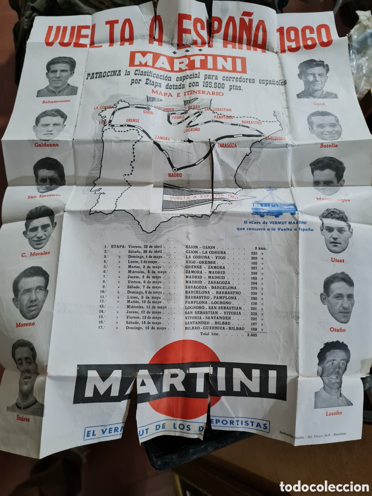 Carteles publicitarios: Vuelta ciclista a Espa&ntilde;a 1960 MARTINI - Foto 1