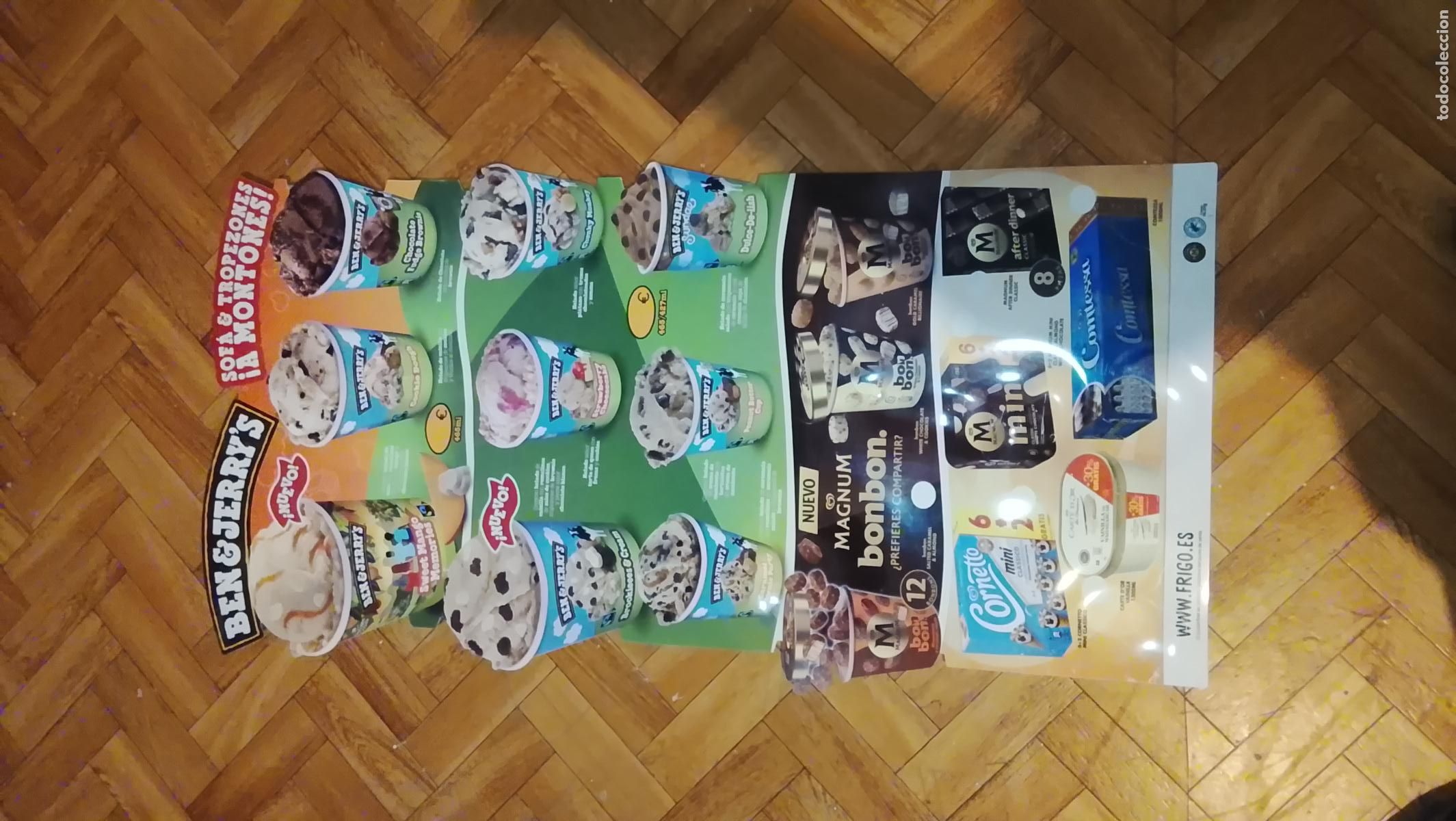 Carteles Publicitarios: GRAN CARTEL HELADOS FRIGO MAGNUM CORNETTO BEN JERRY&acute;S PVC DESPEGADO DE FACHADA 1 METRO APROXIMADO