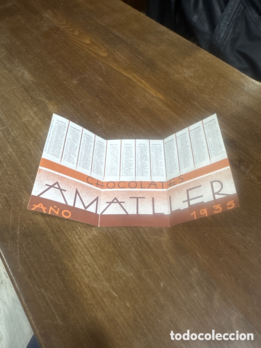 Carteles Publicitarios: Almanaque de publicidad, chocolates AMATLLER 1935