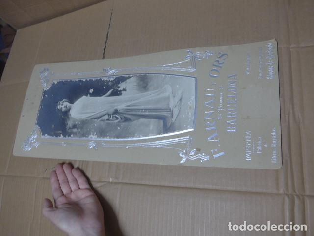 Carteles Publicitarios: Antiguo cartel troquelado de publicidad modernista F. Arnau y Ors, Fabrica de libros, Barcelona