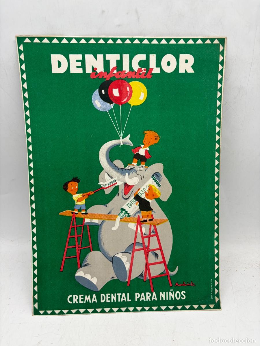 Carteles Publicitarios: DISPLAY PUBLICITARIO DENTICOLOR INFANTIL. CREMA DENTAL PARA NI&Ntilde;OS. CART&Oacute;N. MEDIDAS APROX.:36X25.5 CM