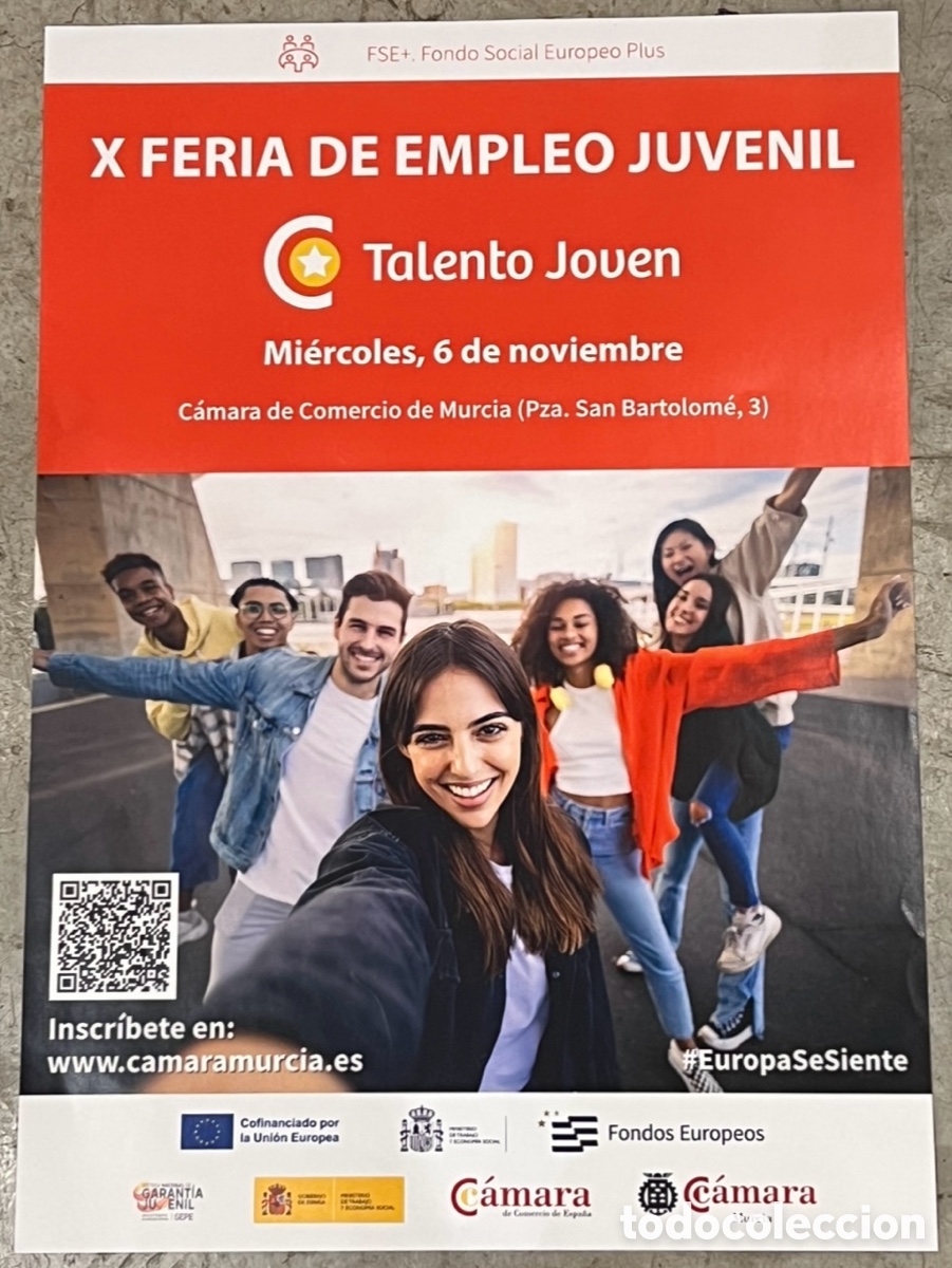 Carteles Publicitarios: Cartel. X Feria de Empleo Juvenil. Talento Joven. Camara de Comercio. Murcia.