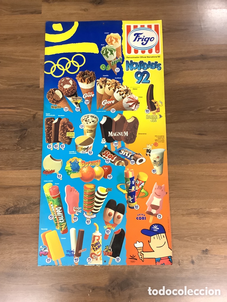 Carteles Publicitarios: CARTEL HELADOS FRIGO BARCELONA 92