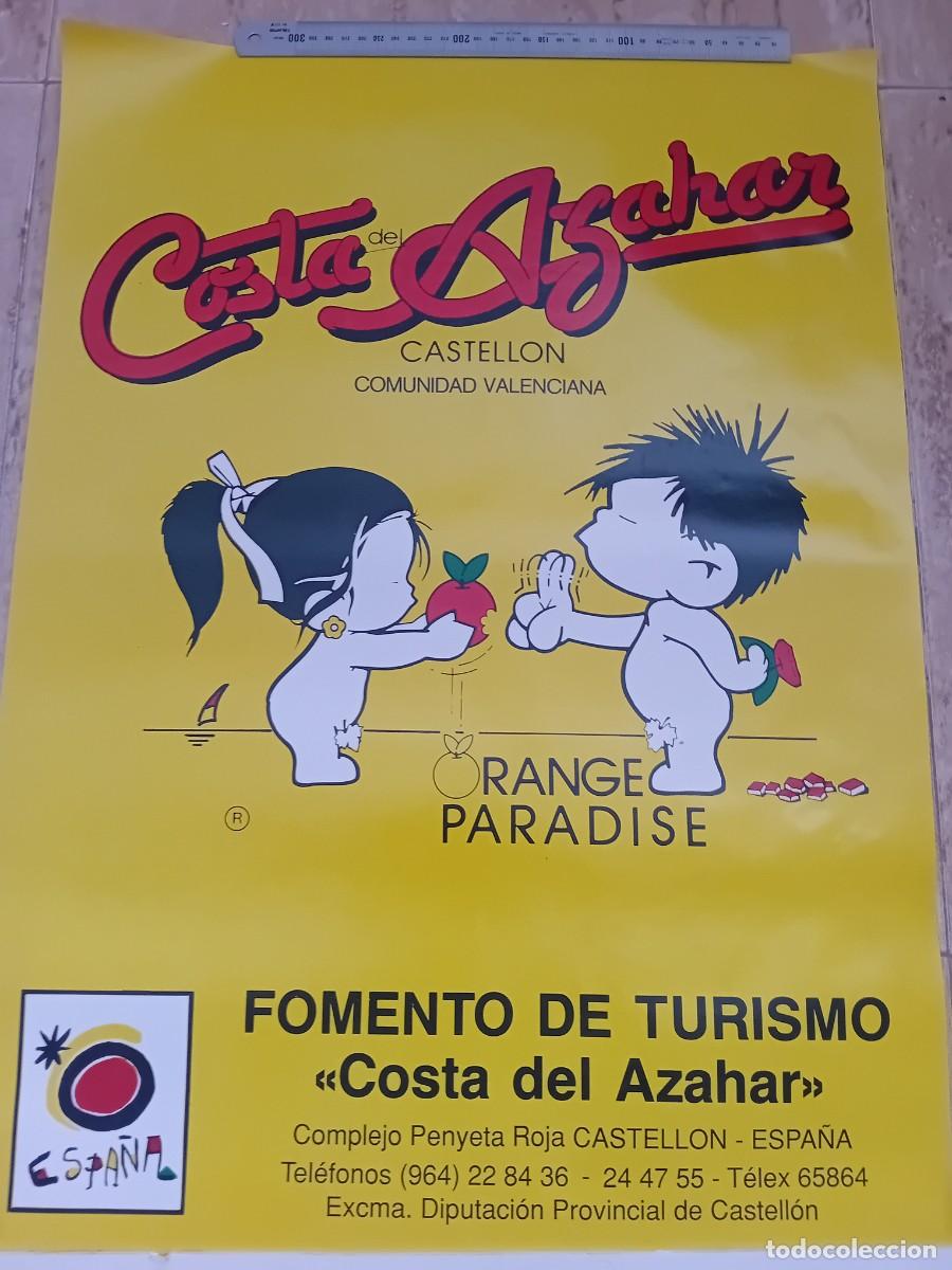 Carteles Publicitarios: Cartel poster Costa Azahar castellon Orange Paradise a&ntilde;os 80 - 67 x 48 cm