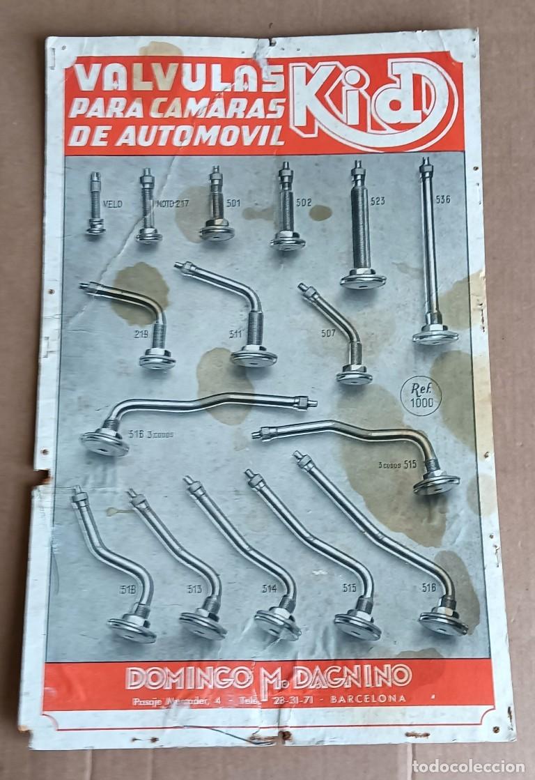 Carteles Publicitarios: Cartel propaganda V&aacute;lvulas para c&aacute;maras de autom&oacute;vil KID - Domingo M. Dagnino &ndash; Barcelona
