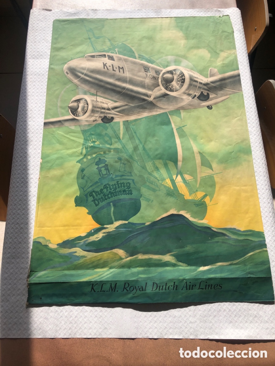 Carteles Publicitarios: Antiguo y raro cartel / poster publicidad KLM