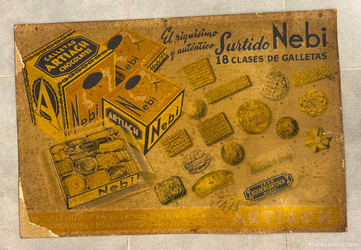 Carteles Publicitarios: ARTIACH SURTIDO NEBI - CHIQUILIN ETC - BILBAO - CARTEL ANTIGUO ORIGINAL - PUBLICIDAD -VER FOTOS
