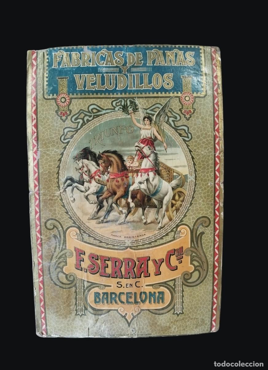 Carteles Publicitarios: Gran Cartel Publicitario F. SERRA Y ROCA - Marca Triunfo - Panas y Veludillos - 40 x 65 cm