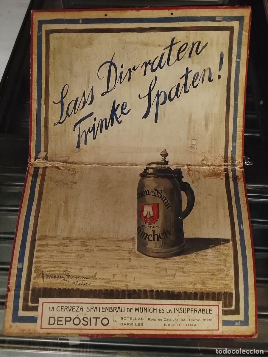 Carteles Publicitarios: CERVEZAS SPATENBRAU - DEPOSITO EN BARCELONA - CARTEL - PUBLICIDAD - ORIGINAL ANTIGUO - VER FOTOS