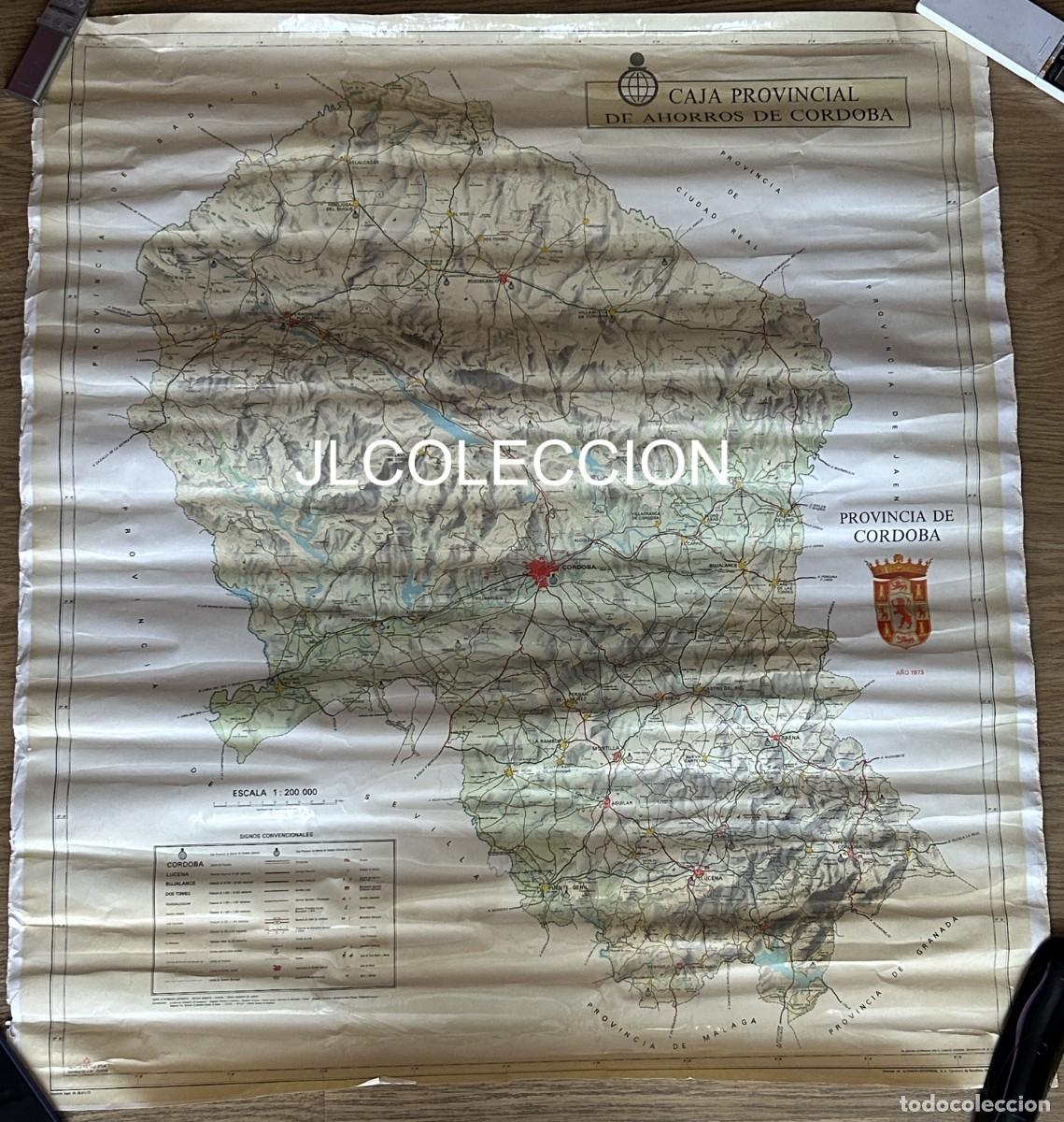 Carteles Publicitarios: MAPA PROVINCIA DE CORDOBA CAJA PROVINCIAL DE AHORROS A&Ntilde;O 1973