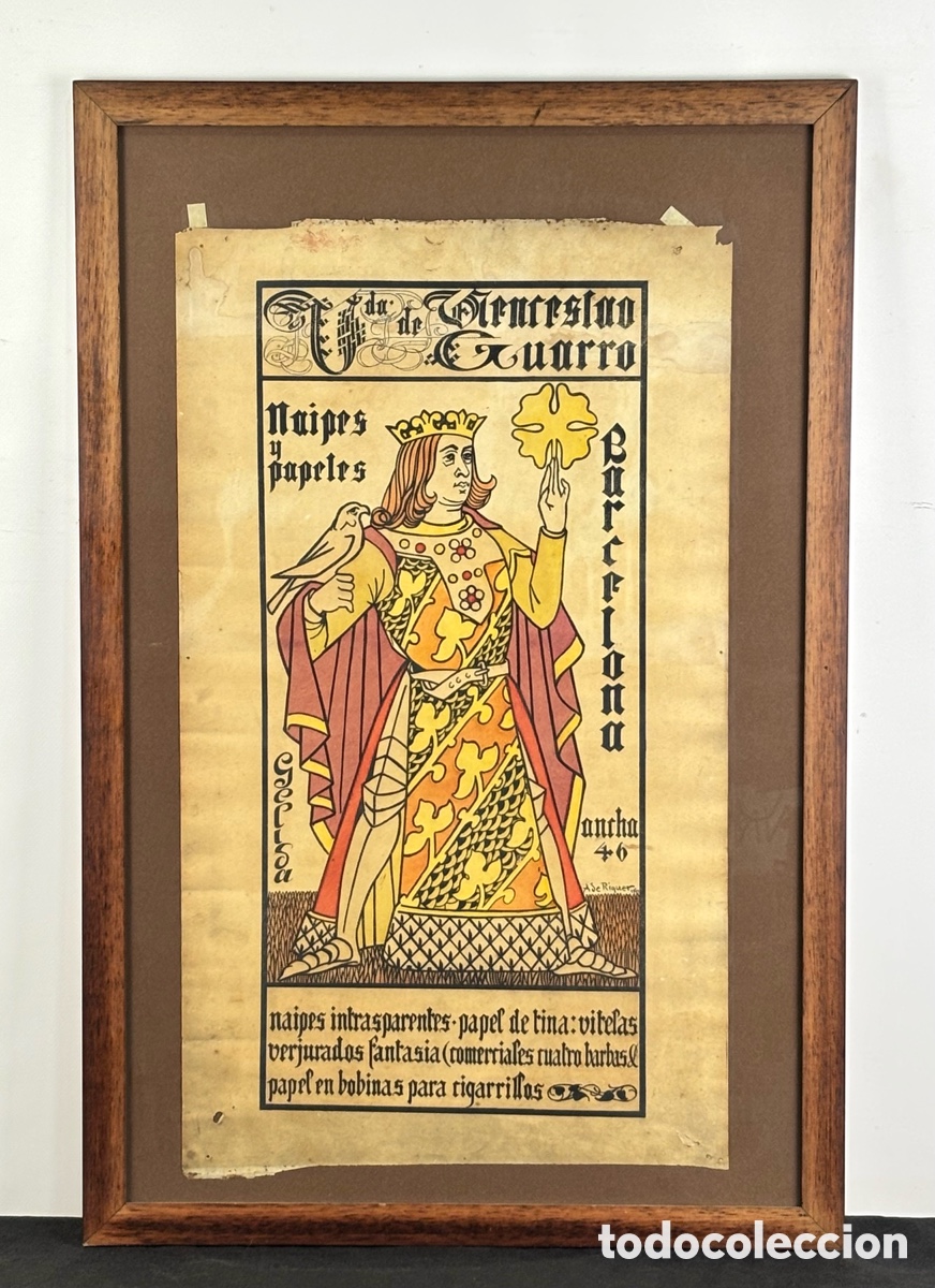 Carteles Publicitarios: CARTEL- NAIPES Y PAPELES GELIDA - A&Ntilde;O 1899 - ALEXANDRE DE RIQUER - VDA DE WENCESLAO GUARRO