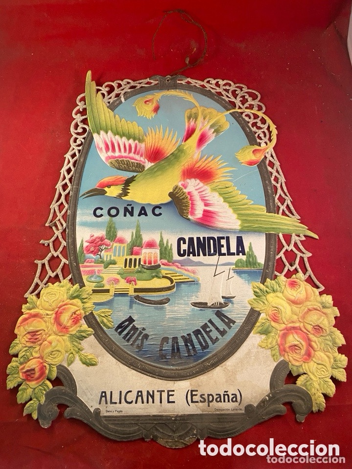 Carteles Publicitarios: Cartel troquelado COŃAC CANDELA ANIS ALICANTE