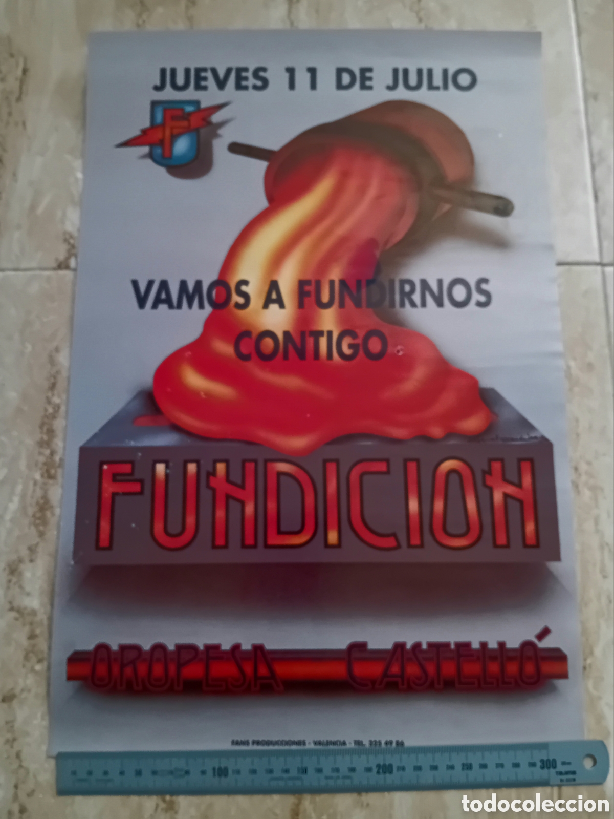 Carteles Publicitarios: Antiguo Poster discoteca FUNDICION oropesa castellon 48 x 33 cm