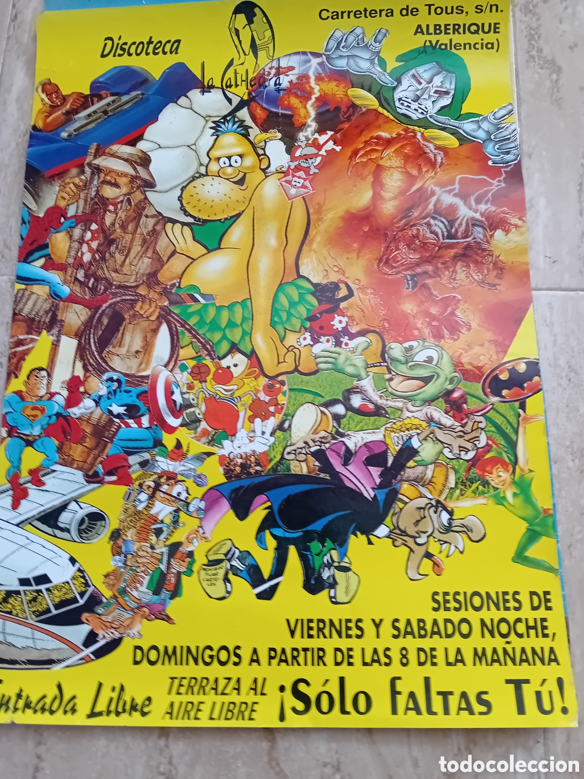 Carteles Publicitarios: Antiguo poster Discoteca La Cathedra 65 x 46 cm
