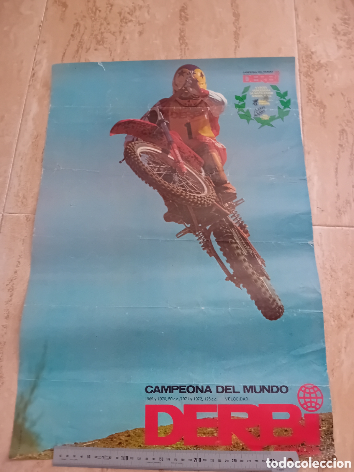 Carteles Publicitarios: Antiguo poster DERBI Campeona del mundo