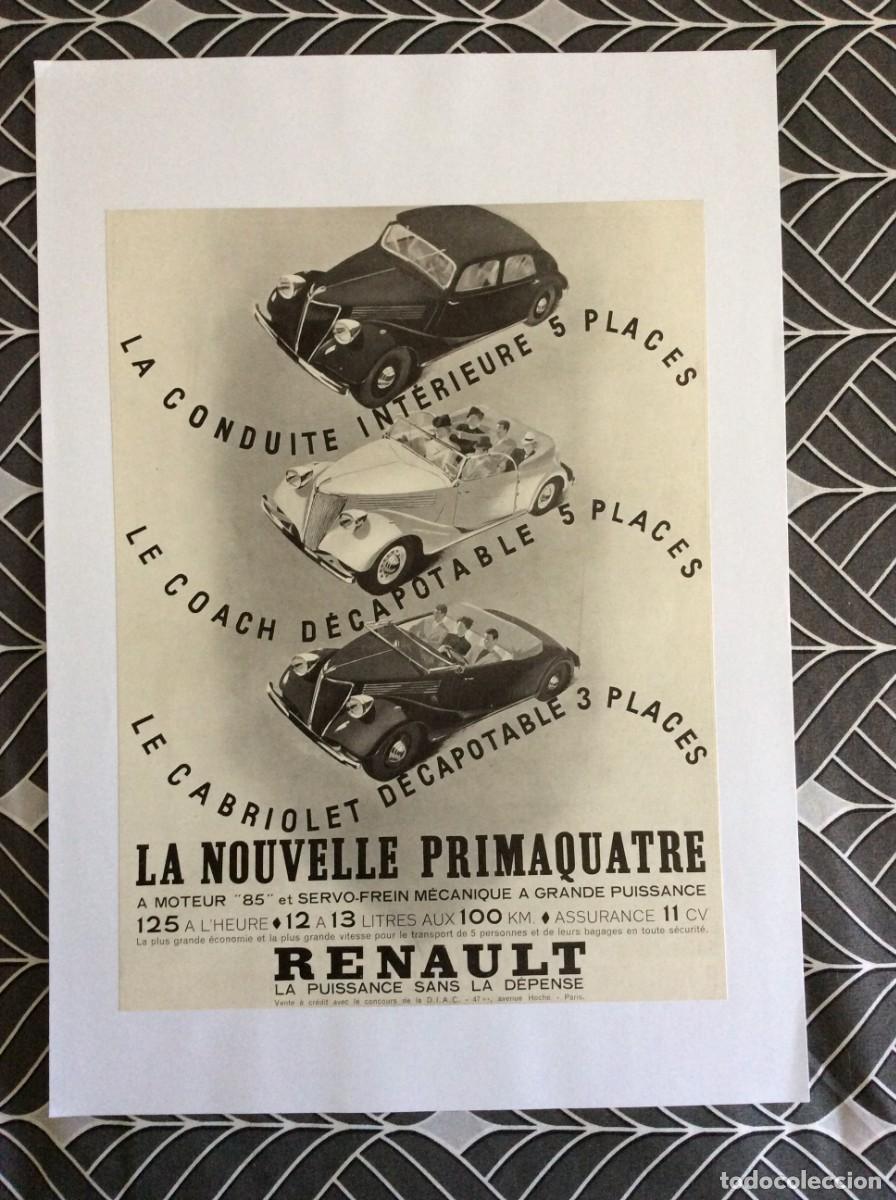 Carteles Publicitarios: Publicidade: Renault. Ano 1937