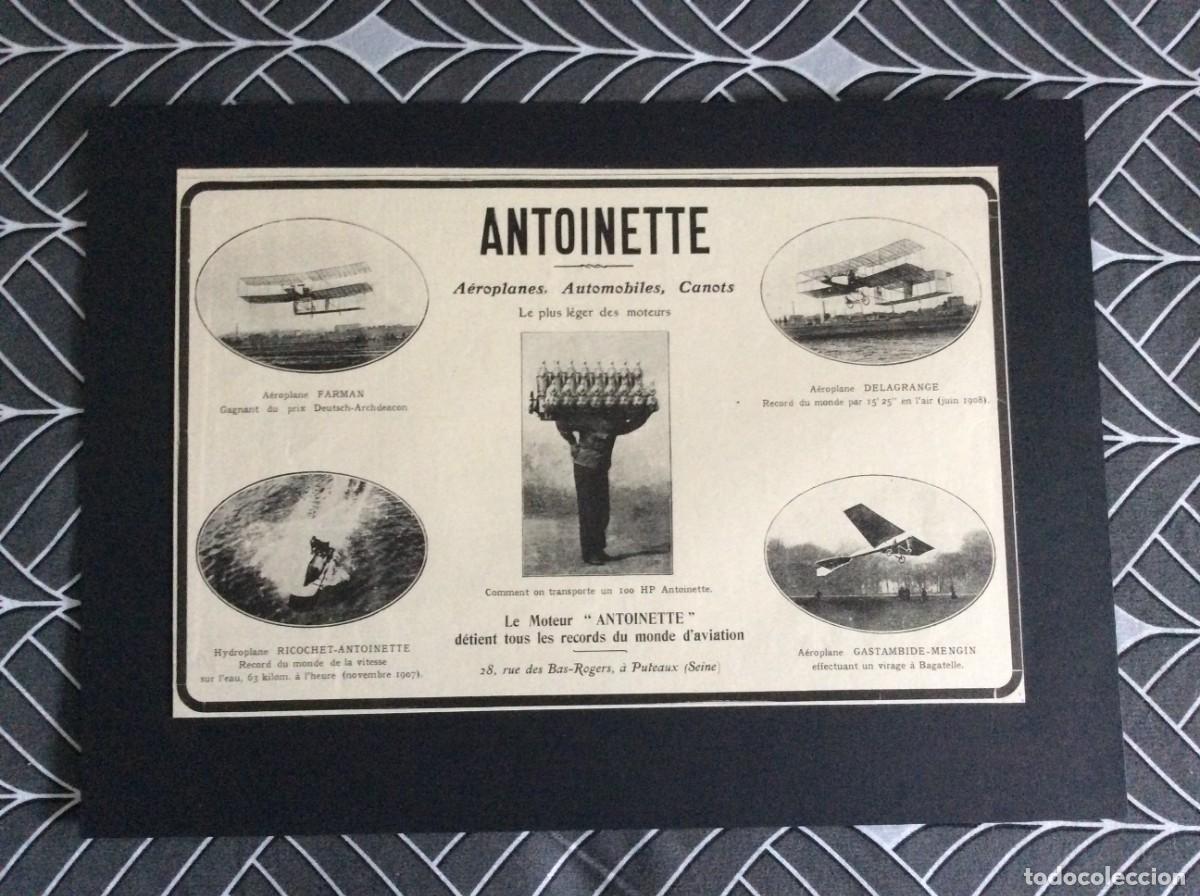 Carteles Publicitarios: Publicidade original francesa de 1908 - Le moteur Antoinette