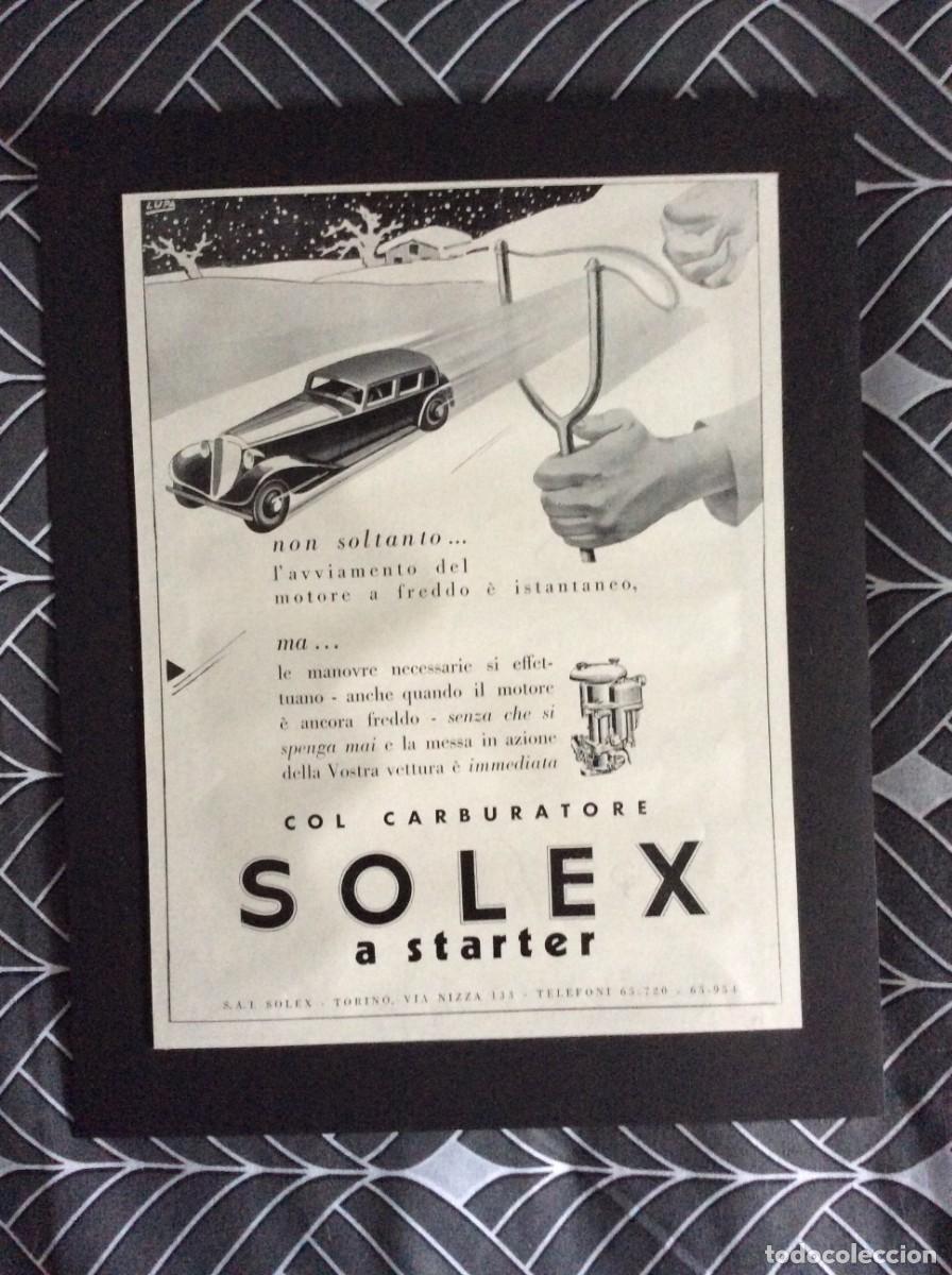 Carteles Publicitarios: Carburatore Solex. Publicidade italiana de 1935