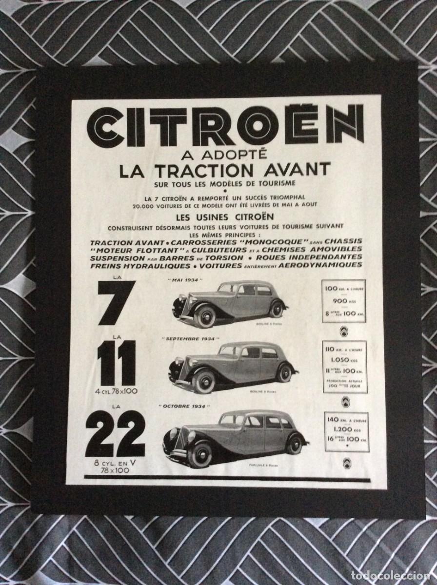 Carteles Publicitarios: Publicidade: Citroen a adpt&eacute; la traction Avant. Ano 1934