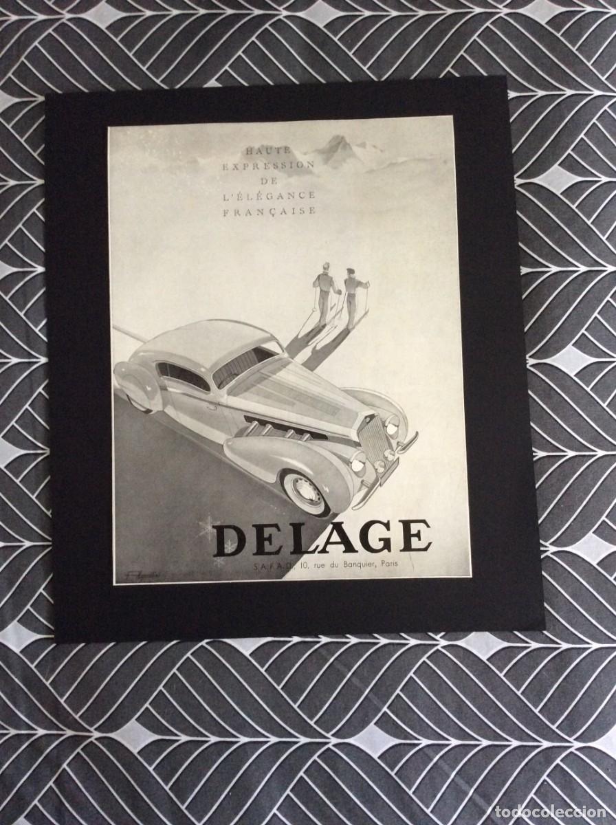 Carteles Publicitarios: Publicidade: Autom&oacute;veis Delage, 1939. Ilustrador Felix Agostini
