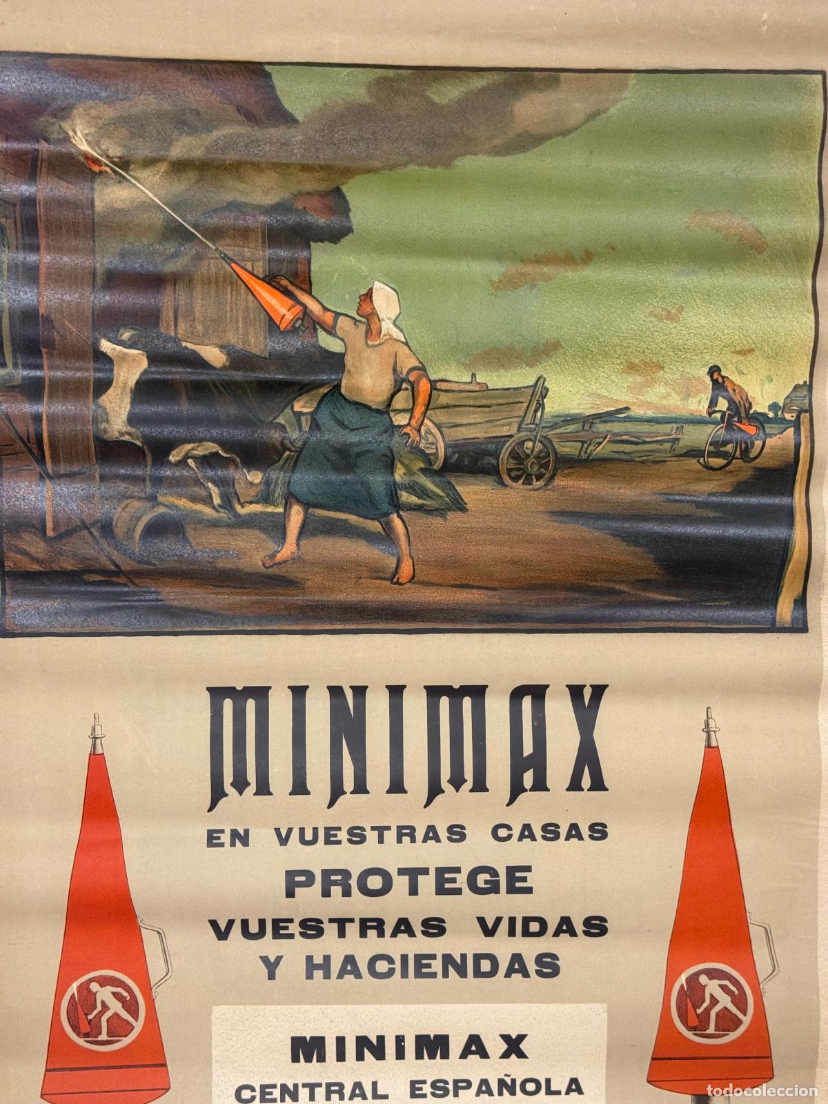 Affissi Pubblicitari: MINIMAX - EXTINTOR INCENDIOS - CARTEL ANTIGUO ORIGINAL - PUBLICIDAD - VER FOTOS