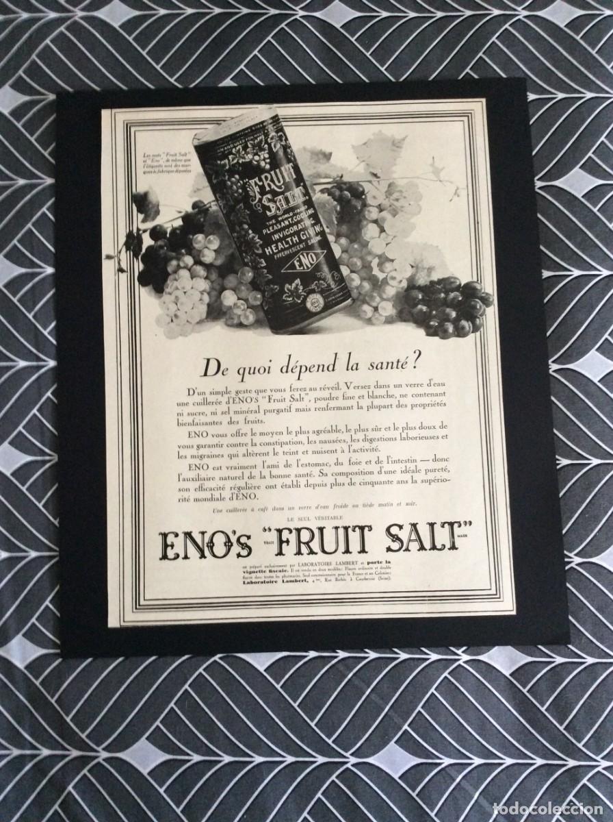 Carteles Publicitarios: Publicidade: Eno&acute;s - Fruit Salt. Laboratoire Lambert. Ano 1927