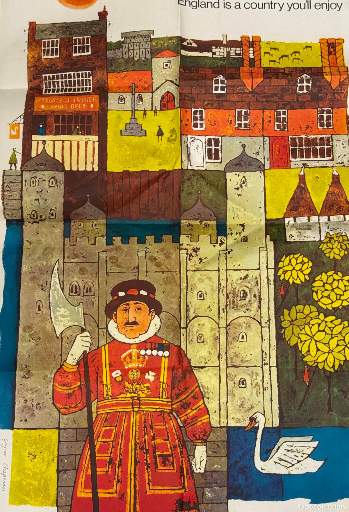 Werbeplakate: BRITAIN ENGLAND IS A COUNTRY YOU'LL ENJOY - ILUSTRA GAYNOR CHAPMAN - CARTEL ANTIGUO PUBLICIDAD