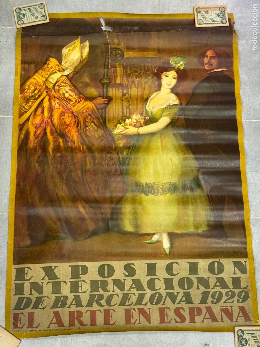 Carteles Publicitarios: BARCELONA EXPOSICI&Oacute;N INTERNACIONAL 1929 - EL ARTE EN ESPA&Ntilde;A - CARTEL ANTIGUO - CANALS -SEIX Y BARRAL