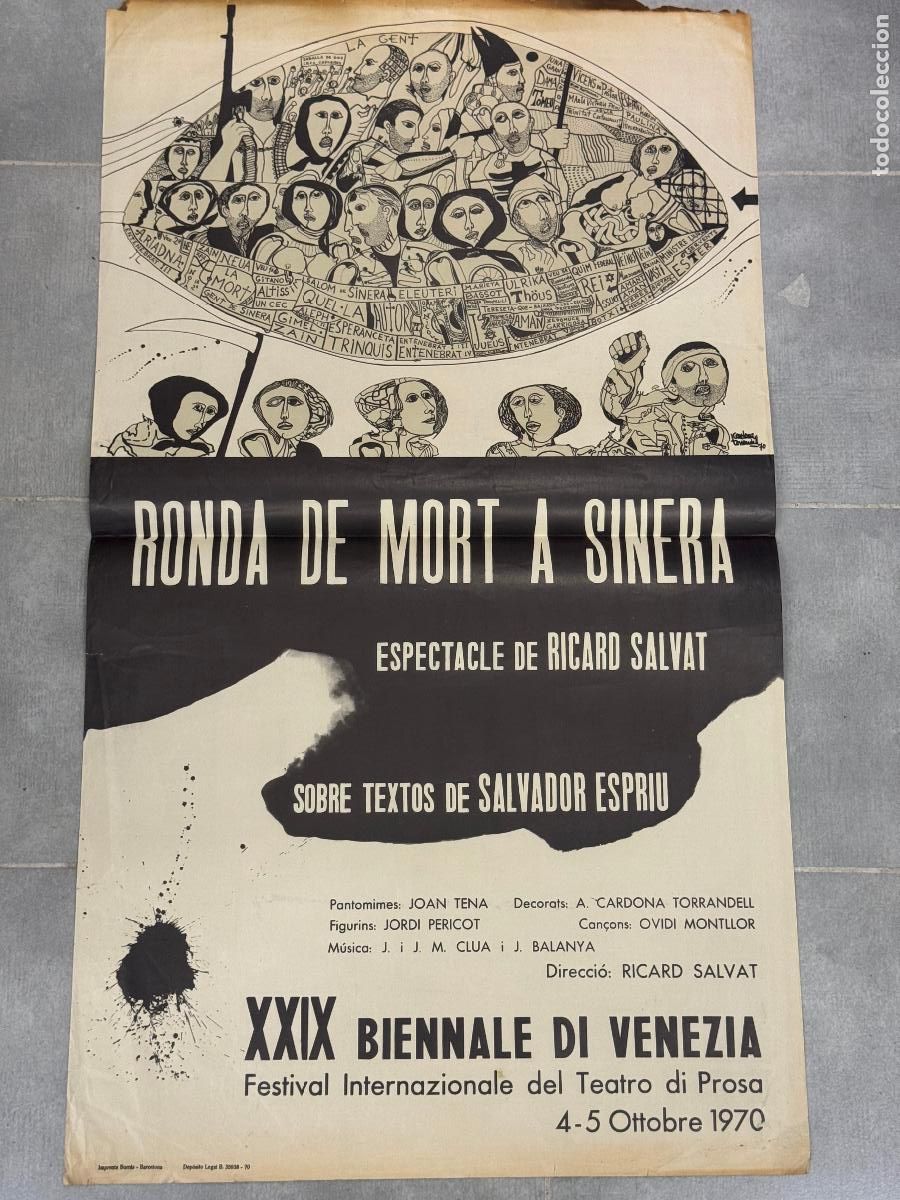 Carteles Publicitarios: RONDA DE MORT A SINERA DE SALVADOR ESPRIU - CARTELL ANY 1970 - IMP BORRAS - CARDONA TORRANDELL