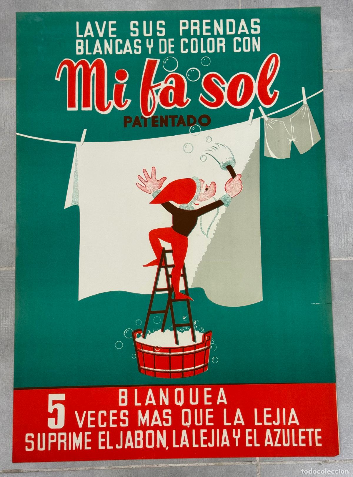 Carteles Publicitarios: LAVE SUS PRENDAS CON MI FA SOL - PUBLICIDAD - CARTEL ANTIGUO - ORIGINAL -VER FOTOS