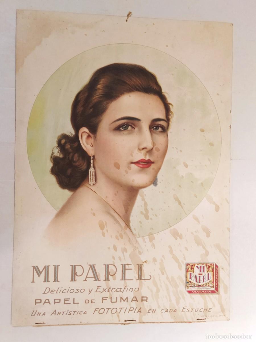Carteles Publicitarios: PAPEL DE FUMAR MI PAPEL - CARTEL ANTIGUO ORIGINAL -VER FOTOS