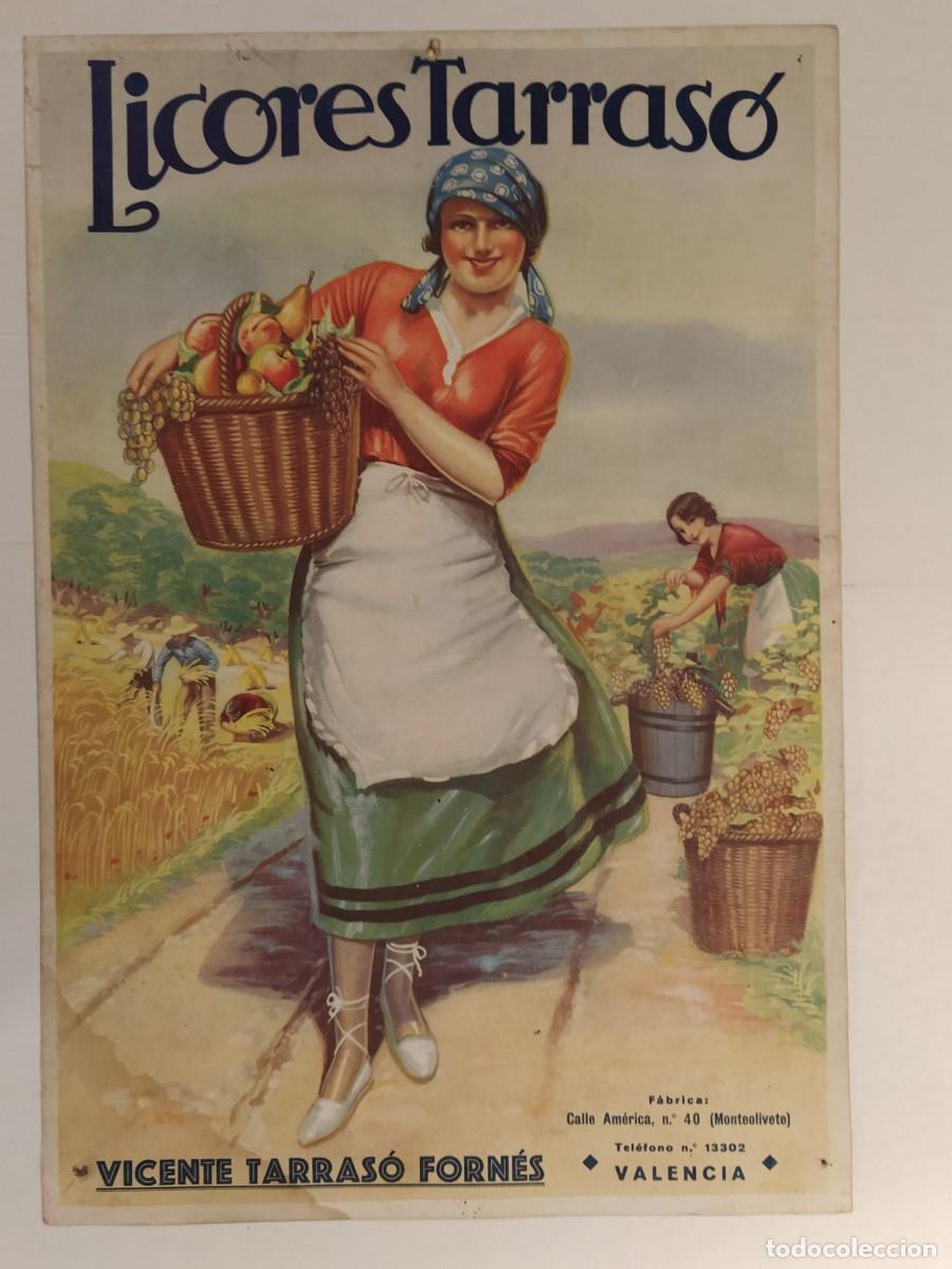Carteles Publicitarios: VALENCIA - LICORES TARRASO - VICENTE TARRAS&Oacute; FORN&Eacute;S - CARTEL ANTIGUO ORIGINAL -VER FOTOS