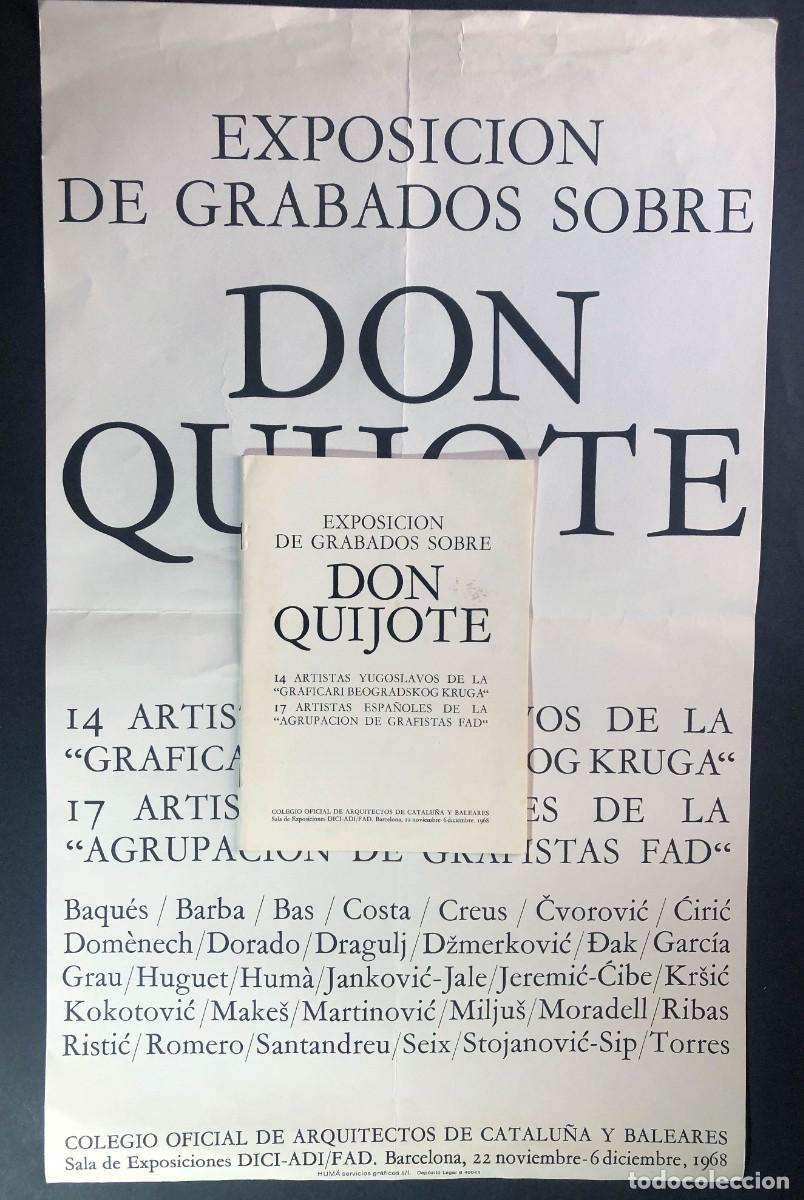 Carteles Publicitarios: CARTEL Y CAT&Aacute;LOGO/ EXPOSICI&Oacute;N GRABADOS SOBRE DON QUIJOTE / BARCELONA 1968