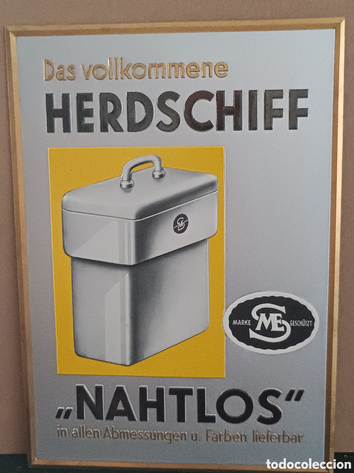 Carteles Publicitarios: CARTEL PUBLICITARIO ALEM&Aacute;N HERDSCHIFF NAHTLOS CART&Oacute;N GRUESO CON PEANA.