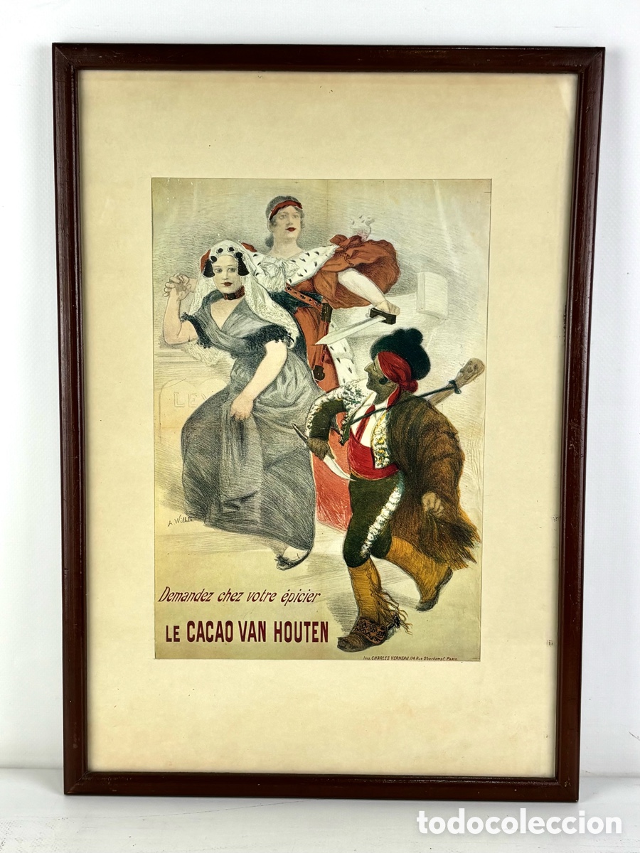 Carteles Publicitarios: RARO CARTEL &ldquo;LE CACAO VAN HOUTEN&rdquo; - REALIZADO POR ADOLPHE WILLETTE - PAR&Iacute;S 1900