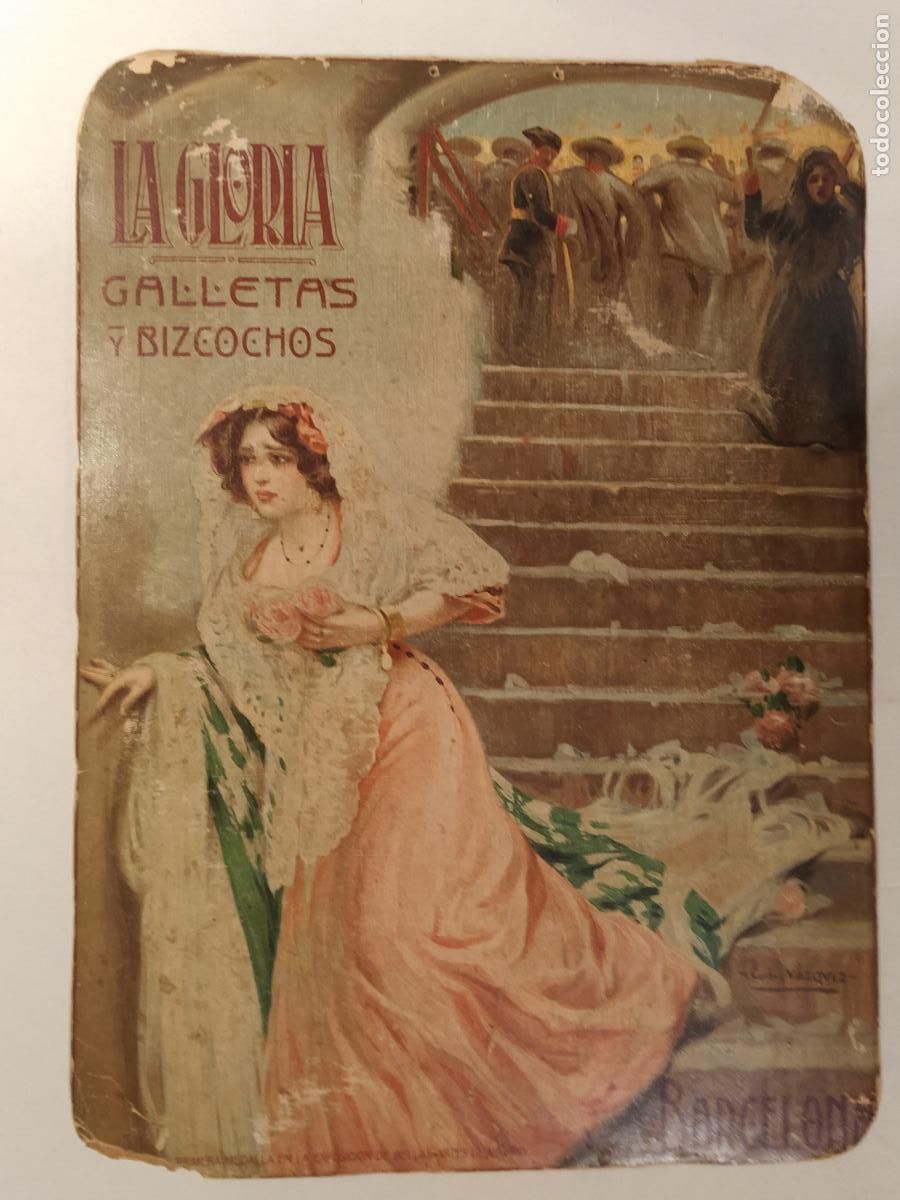 Carteles Publicitarios: GALLETAS Y BIZCOCHOS LA GLORIA - ILUSTRA CARLOS VAZQUEZ - CARTEL ANTIGUO ORIGINAL - PUBLICIDAD