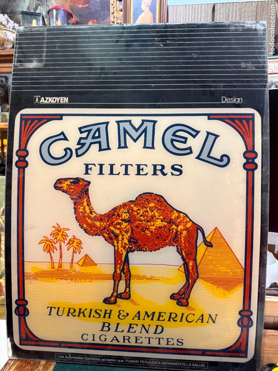 Carteles publicitarios: ANTIGUO CARTEL MAQUINAS DE TABACO CON PUBLICIDAD DE CAMEL - MEDIDA TOTAL 72X52 CM