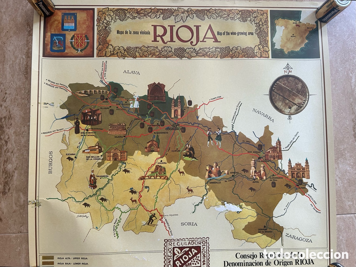 Carteles publicitarios: P&oacute;ster Mapa de la zona vinilica de La Rioja