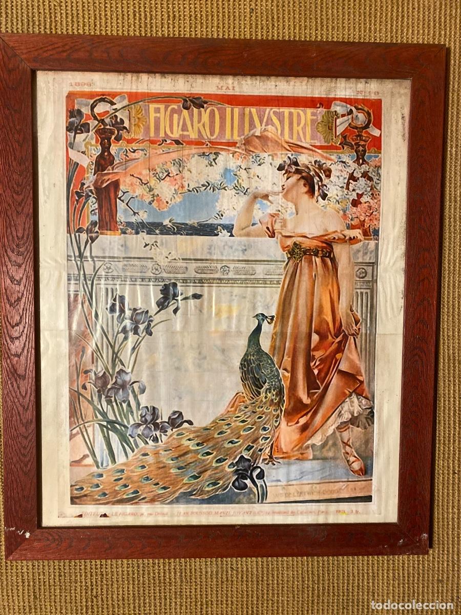 Carteles publicitarios: CARTEL LE FIGARO ILLUSTRE NUM 98 MAYO 1898 MARCO MADERA 62X52 CM