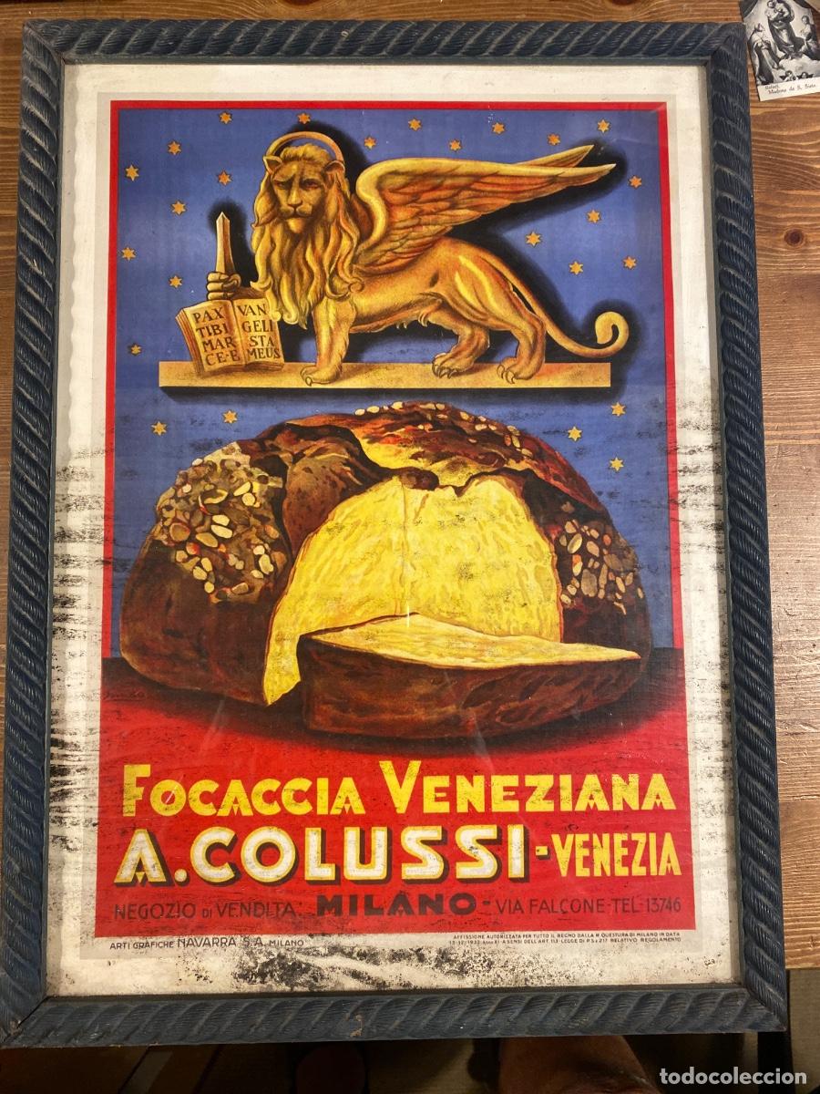 Carteles publicitarios: CARTEL FOCACCIA VENEZIANA COLUSSI VENEZIA MARCO MADERA 47X36 CM