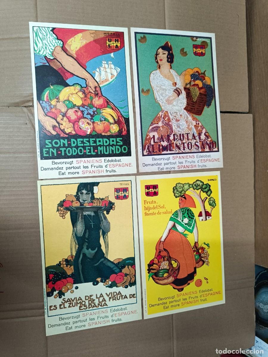 Carteles publicitarios: LOTE 4 ANTIGUOS CARTELES PUBLICIDAD FRUTA ESPA&Ntilde;OLA, REPRODUCCIONES POSTALES DE 1927, VALENCIA -P26