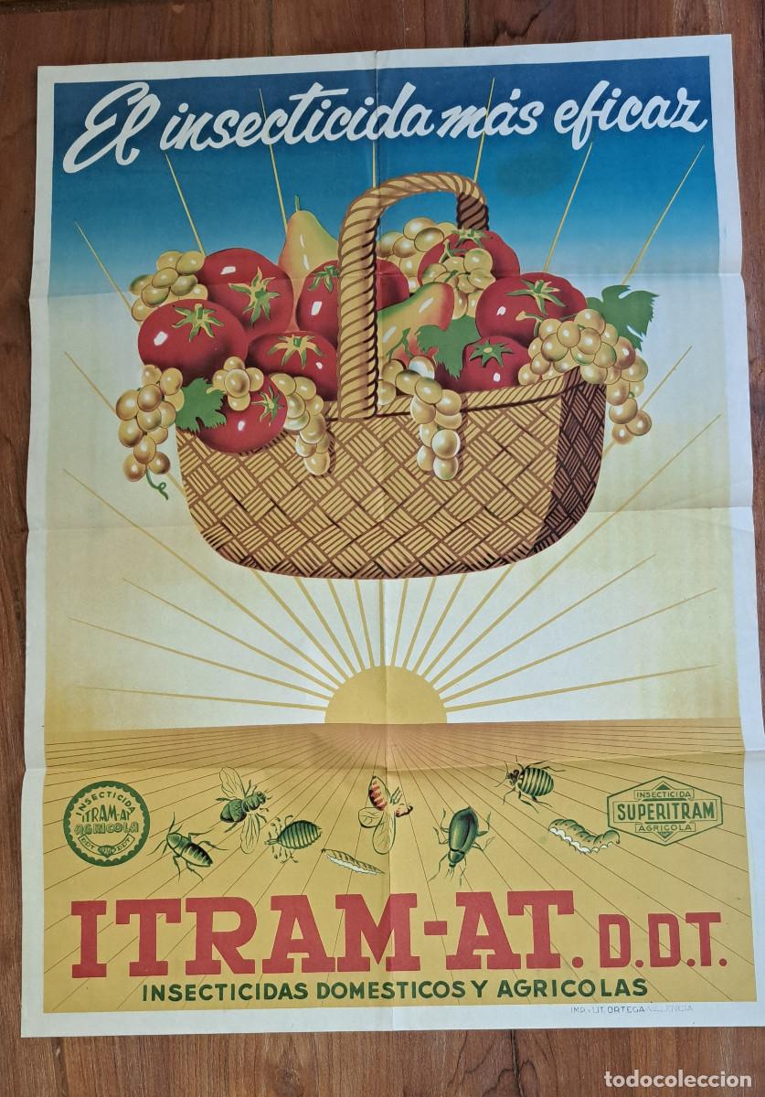 Carteles publicitarios: INSECTICIDA ITRAM-AT D.D.T. - CARTEL GRAN TAMA&Ntilde;O - 69 x 49 cms. - A&Ntilde;OS 60