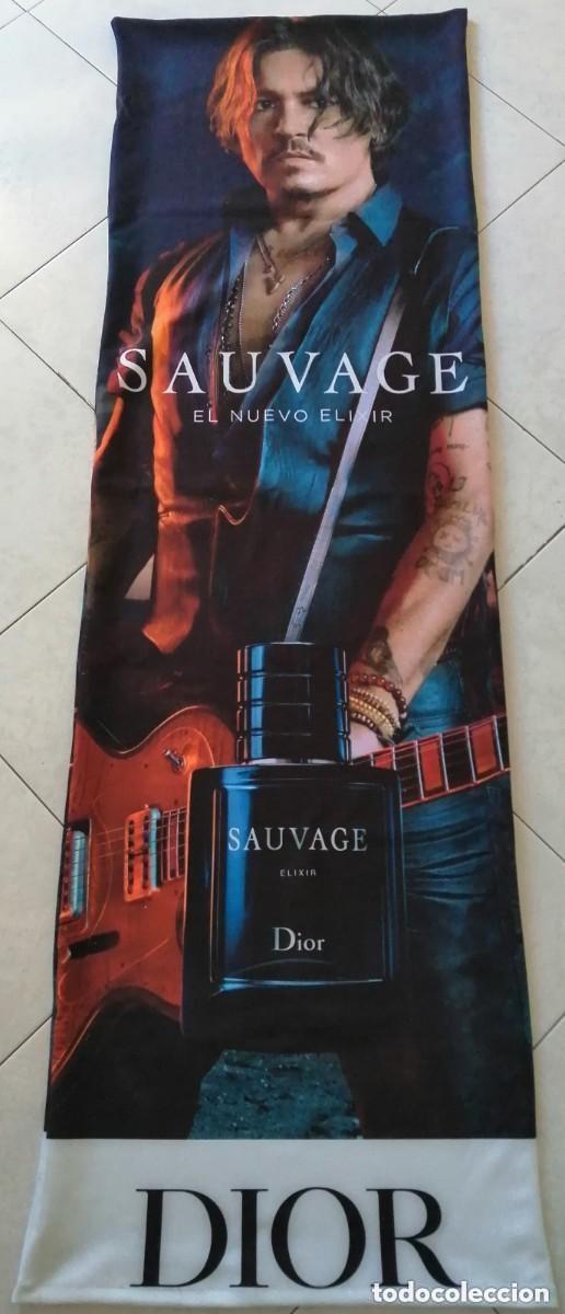 Carteles publicitarios: CARTEL (XL)140 cm. EN TELA ACR&Iacute;LICA EL&Aacute;STICA CHRISTIAN DIOR, SAUVAGE, JOHNNY DEPP