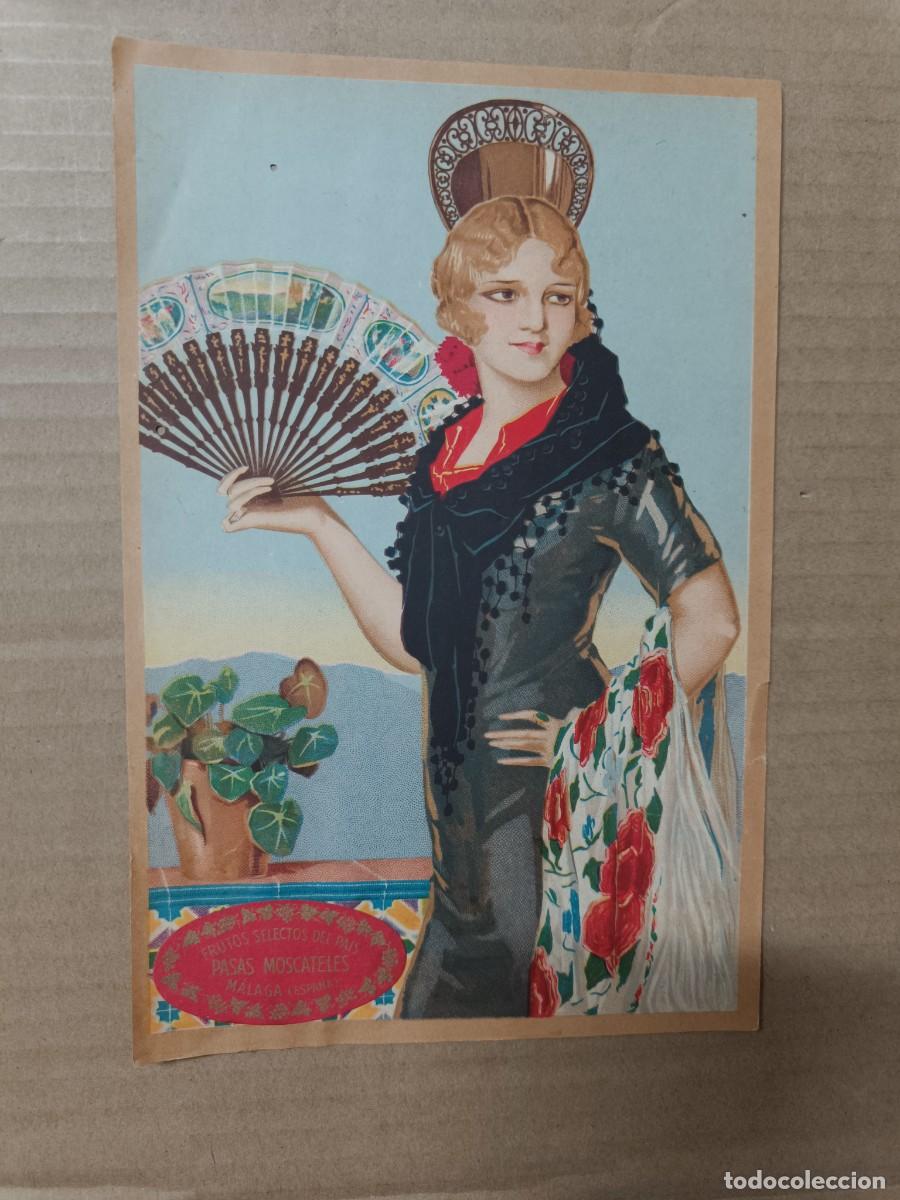 Carteles publicitarios: ANTIGUO CARTEL PUBLICITARIO DE FRUTOS SELECTOS, PASAS MOSCATELES MALAGA, ANDALUCIA, PPS S. XX -P22
