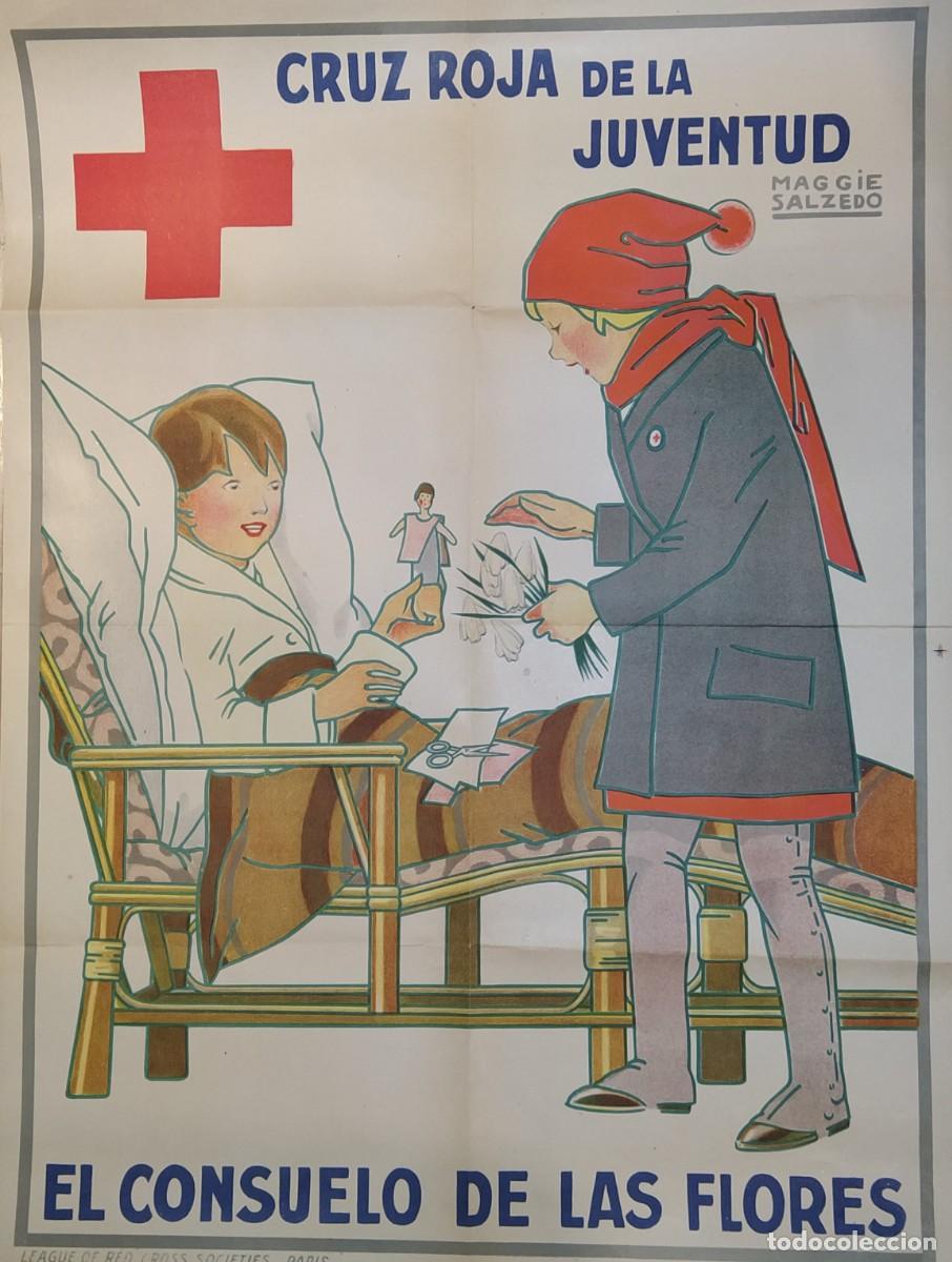 Carteles publicitarios: CRUZ ROJA DE LA JUVENTUD - EL CONSUELO DE LAS FLORES - CARTEL ANTIGUO - ILUSTRA MAGGIE SALZEDO