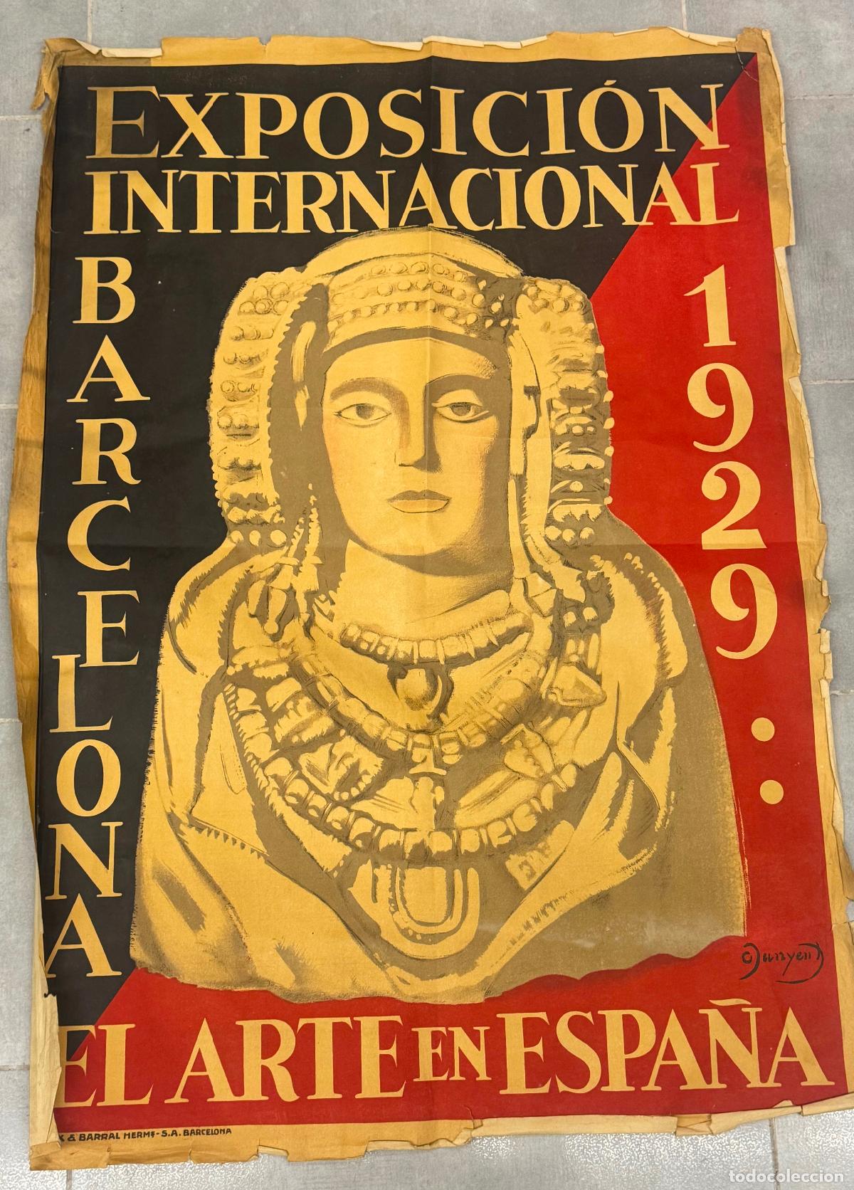 Carteles publicitarios: EXPOSICION INTERNACIONAL BARCELONA 1929 - LA DAMA DE ELCHE - CARTEL ANTIGUO -I.G.SEIX & BARRAL