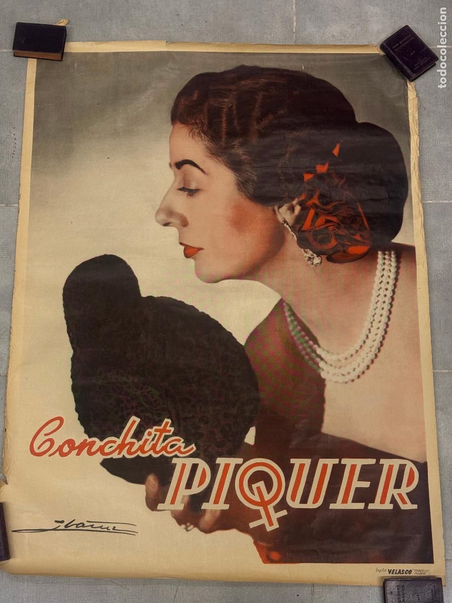 Carteles publicitarios: CONCHITA PIQUER - CARTEL POSTER ANTIGUO - IMP LIT VELASCO TORERIAS MADRID -VER FOTOS