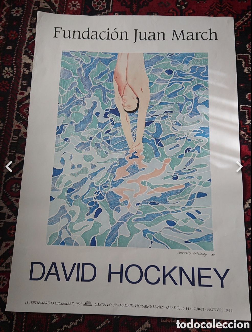Carteles publicitarios: Cartel Hockney espectacular fundaci&oacute;n Juan March una joya ic&oacute;nica